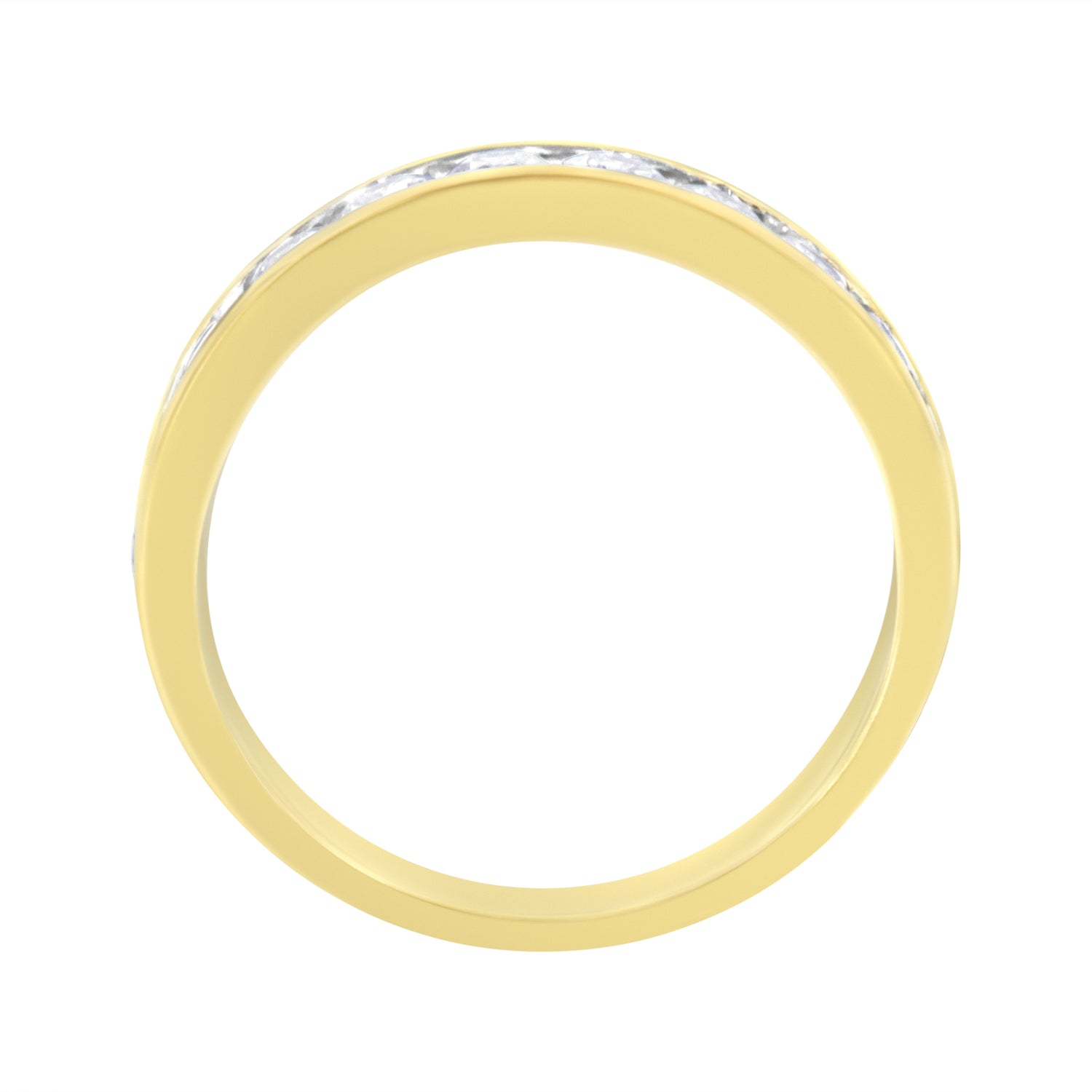 IGI Certified 18K Yellow Gold 1.0 Cttw Channel Set Round-Cut Diamond 11 Stone Anniversary/Wedding Band Ring (I-J Color, I1-I2 Clarity) - Size 9.5  DestGlow