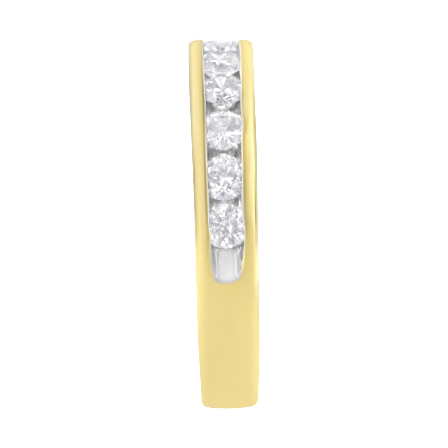 IGI Certified 18K Yellow Gold 1.0 Cttw Channel Set Round-Cut Diamond 11 Stone Anniversary/Wedding Band Ring (I-J Color, I1-I2 Clarity) - Size 9.5  DestGlow