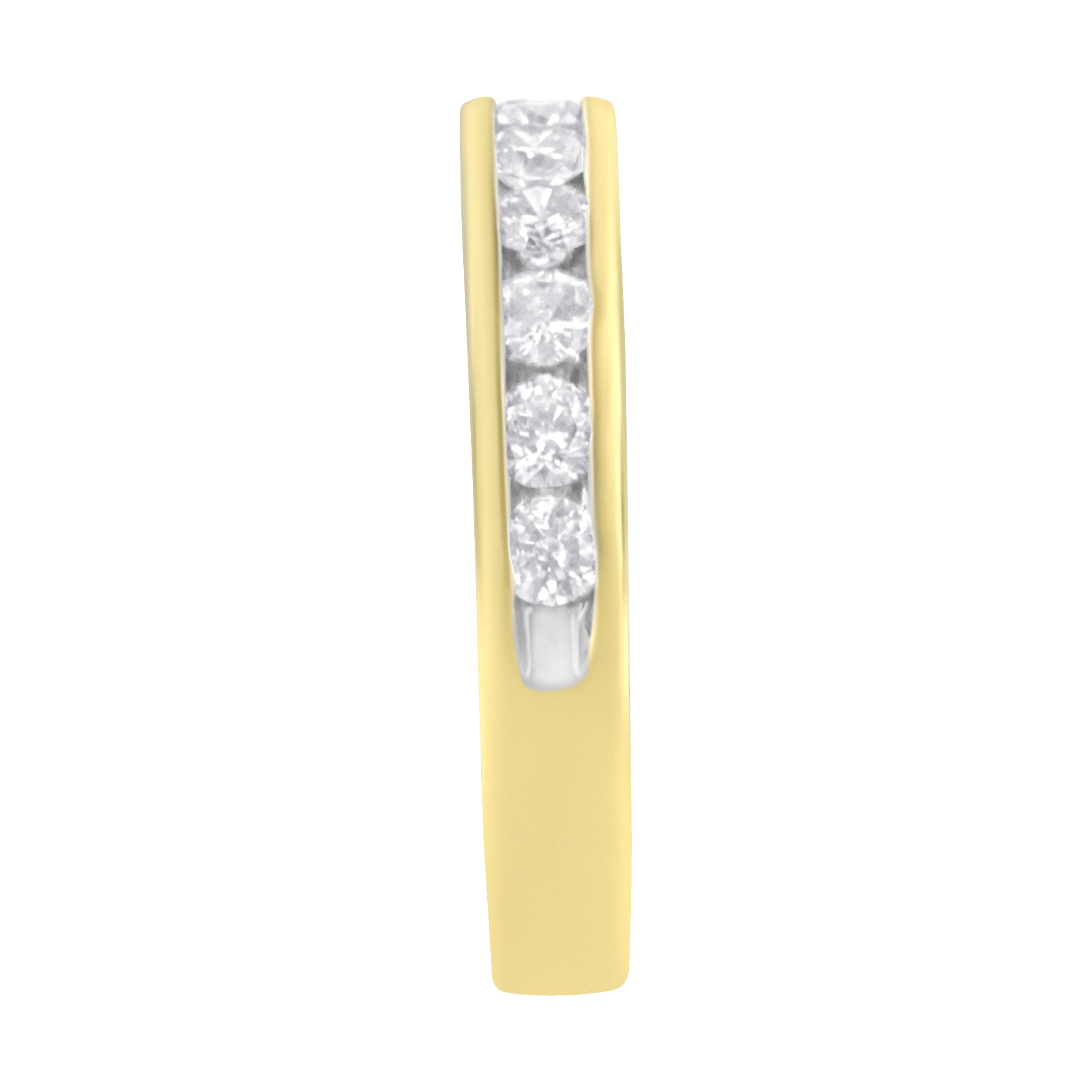 IGI Certified 18K Yellow Gold 1.0 Cttw Channel Set Round-Cut Diamond 11 Stone Anniversary/Wedding Band Ring (I-J Color, I1-I2 Clarity) - Size 9.5  DestGlow