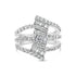 18K White Gold 1 3/4 Cttw Diamond Multi Crossover and Split Shank Cocktail Ring by Bids.com