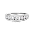 14K White Gold Alternating 1.0 Cttw Round and Baguette Diamond Channel Band Ring by Bids.com
