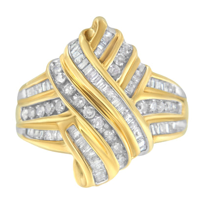 10K Yellow Gold Diamond Bypass Ring (1.0 cttw, H-I Color, I2-I3 Clarity) by Bids.com