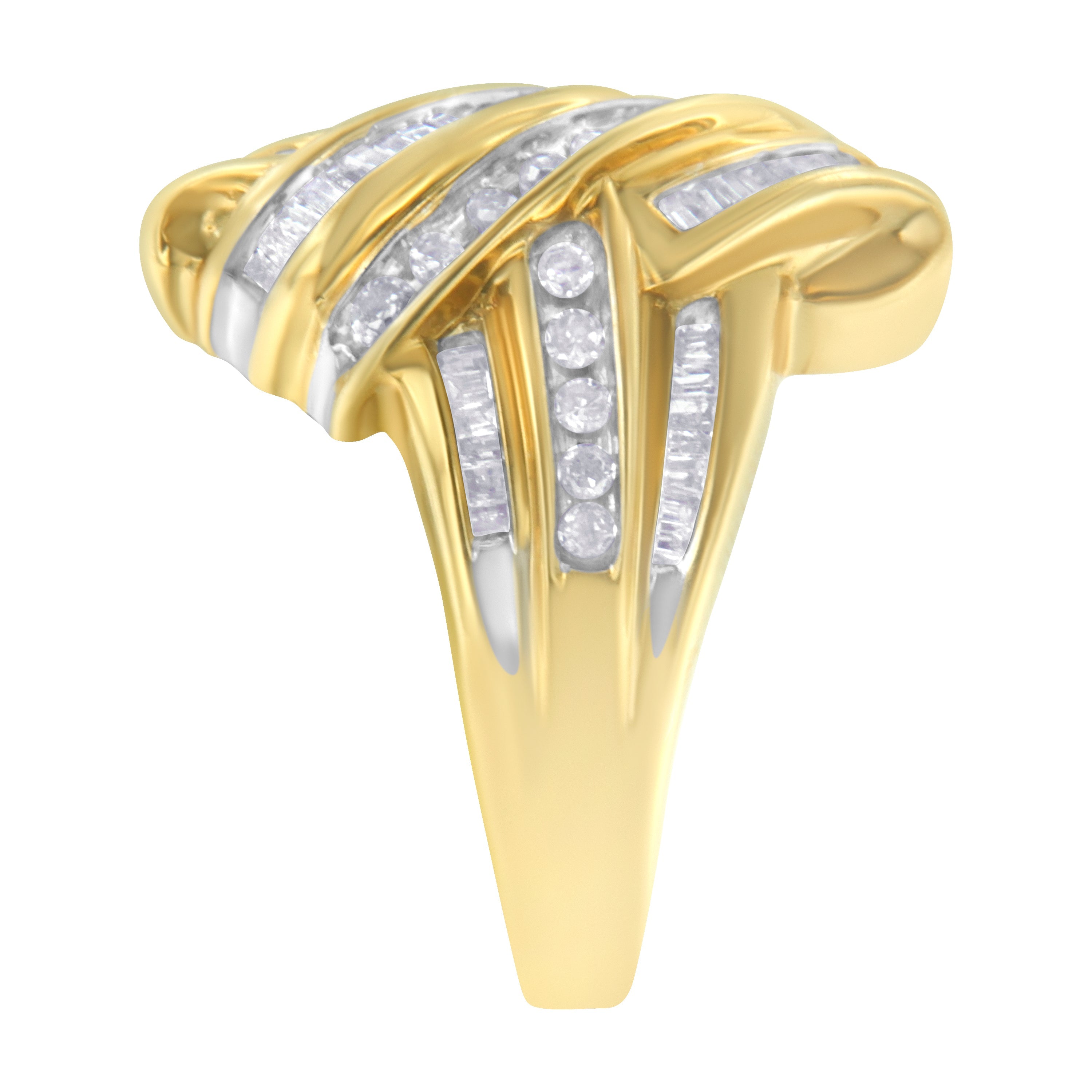 10K Yellow Gold Diamond Bypass Ring (1.0 cttw, H-I Color, I2-I3 Clarity) by Bids.com
