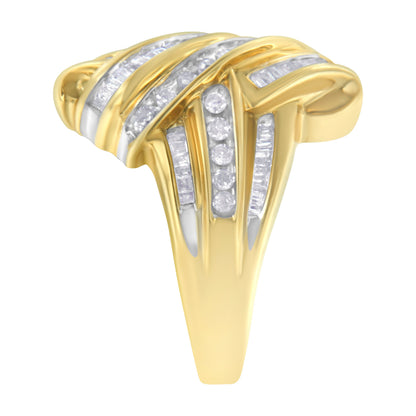10K Yellow Gold Diamond Bypass Ring (1.0 cttw, H-I Color, I2-I3 Clarity) by Bids.com