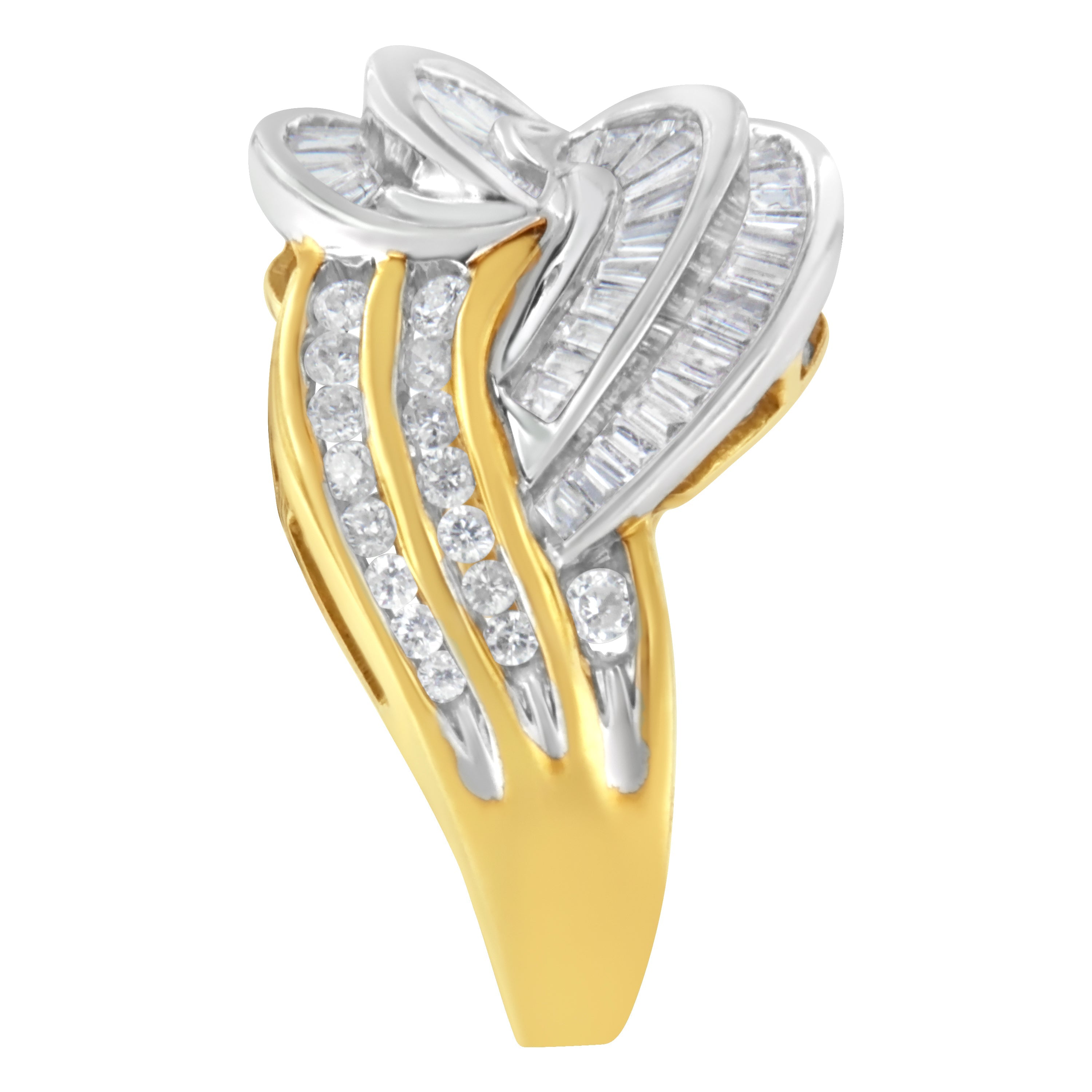 10KT Two-Toned Gold Diamond Bypass Ring (1 cttw, H-I Color, SI1-SI2 Clarity) by Bids.com