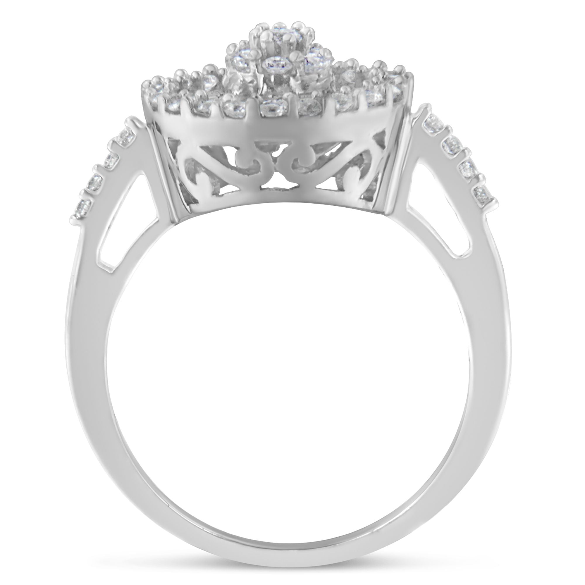 10KT White Gold Diamond Cocktail Ring (1 cttw, H-I Color, SI2-I1 Clarity) by Bids.com