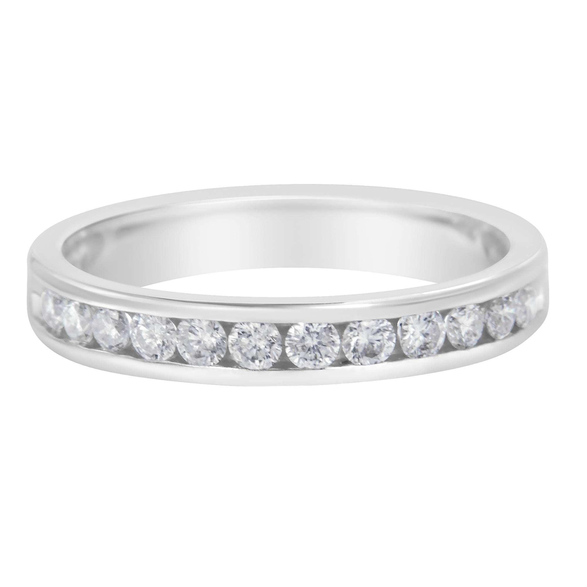 14K White Gold 1/2 cttw Diamond Band Ring (I-J Color, I2-I3 Clarity) - Size 7 by Bids.com