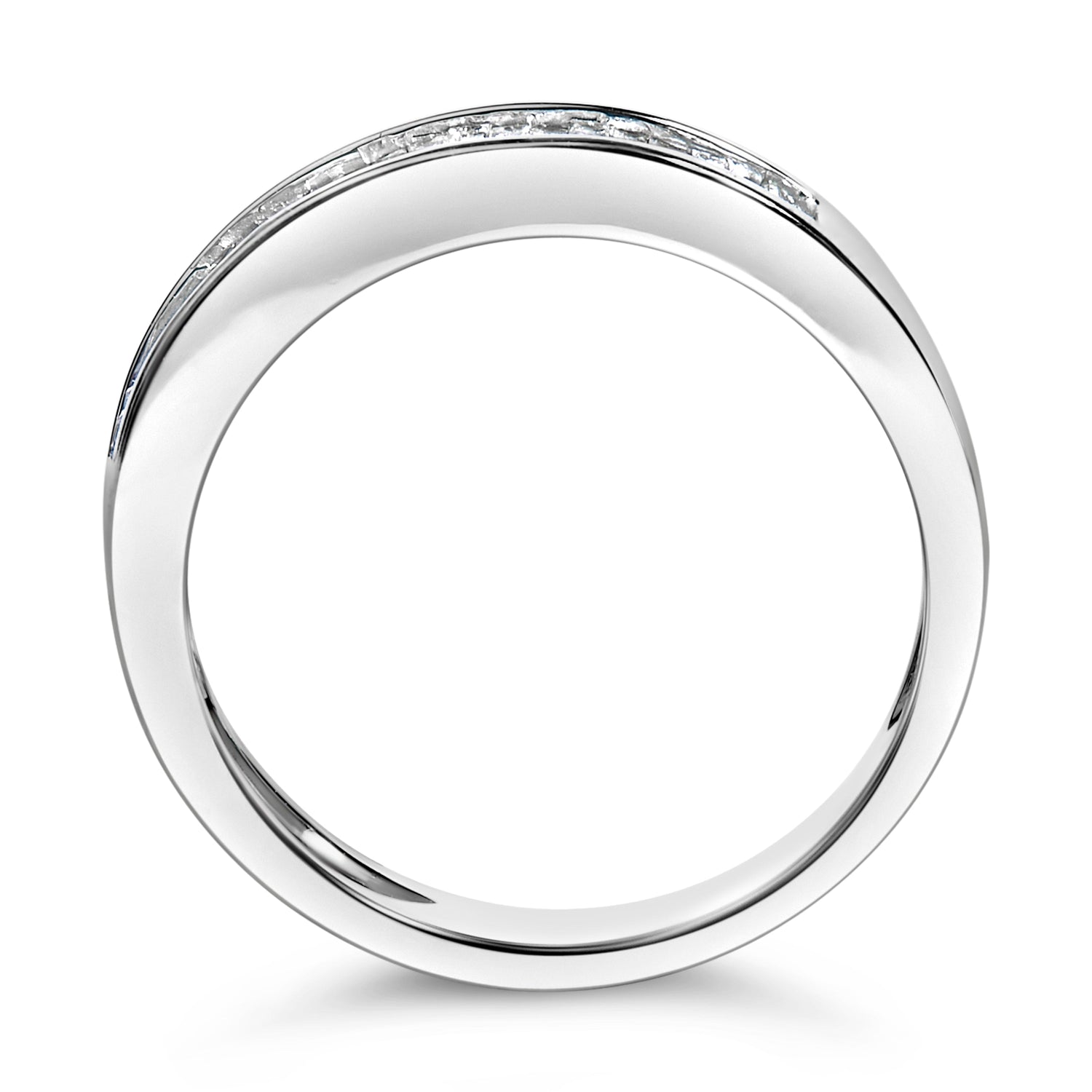 .925 Sterling Silver 1/3 Cttw Baguette Cut Diamond Channel Set Stackable Wedding Ring (H-I Color, I1-I2 Clarity) - Size 6-3/4  DestGlow