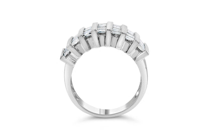 .925 Sterling Silver 1.0 Cttw Baguette Cut Diamond Vertical Channel Fluted Multi-Row Unisex Fashion Wedding Ring (H-I Color, I1-I2 Clarity) - Size 6-3/4 by Bids.com