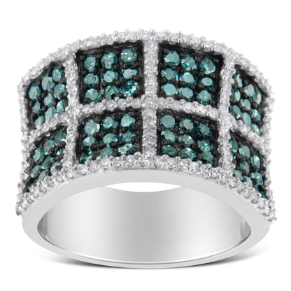 14K White Gold White and Treated Blue Diamond Cocktail Ring (1 1/2 Cttw, H-I Color, I1-I2 Clarity) - Size 6 by Bids.com