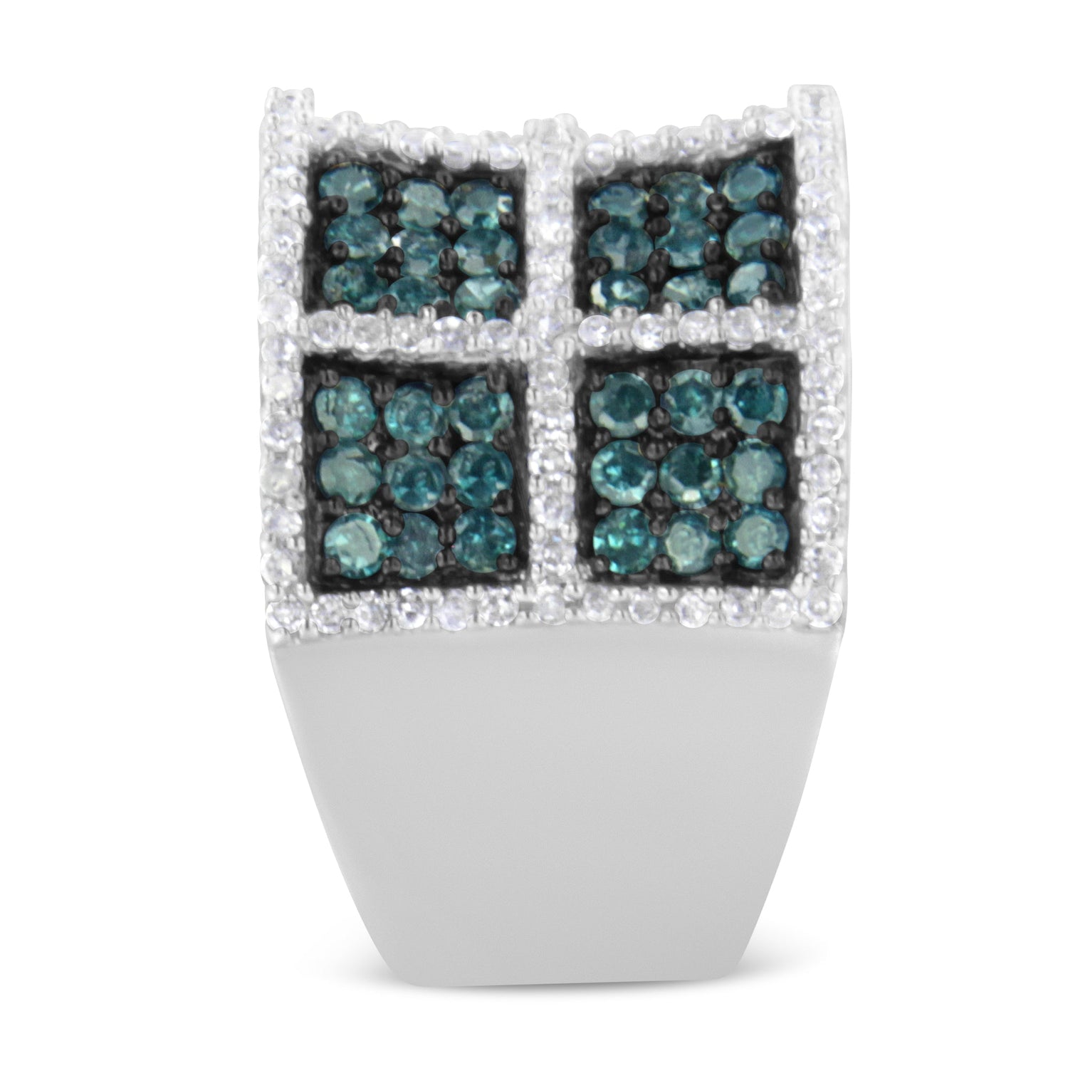 14K White Gold White and Treated Blue Diamond Cocktail Ring (1 1/2 Cttw, H-I Color, I1-I2 Clarity) - Size 6 by Bids.com