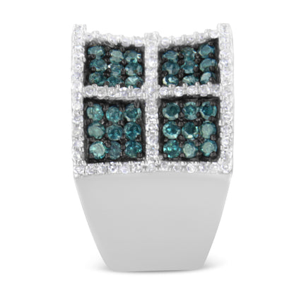 14K White Gold White and Treated Blue Diamond Cocktail Ring (1 1/2 Cttw, H-I Color, I1-I2 Clarity) - Size 6 by Bids.com