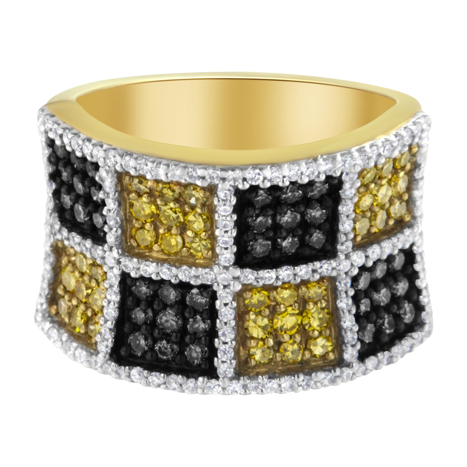 14KT Yellow Gold Champagne, Yellow and Round Diamond Band Ring (1 1/2 cttw, H-I Color, I1-I2 Clarity) by Bids.com