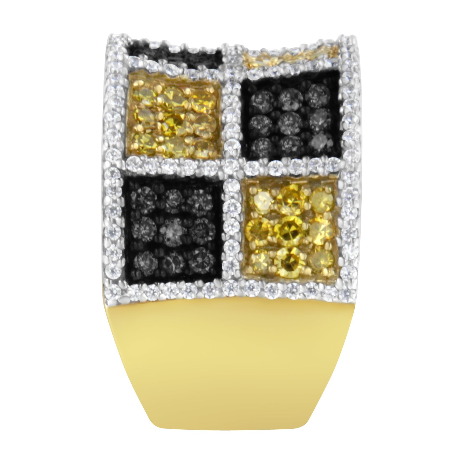 14KT Yellow Gold Champagne, Yellow and Round Diamond Band Ring (1 1/2 cttw, H-I Color, I1-I2 Clarity) by Bids.com