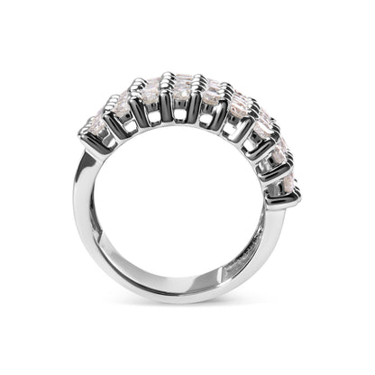 14k White Gold 4.0 Cttw Diamond 5 Row Ring Band (I-J Color, I1-I2 Clarity) - Ring Size 7 by Bids.com