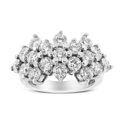 14K White Gold 4.0 Cttw Diamond Multi Row Scatter Band Ring (I-J Color, I1-I2 Clarity) - Size 7 by Bids.com