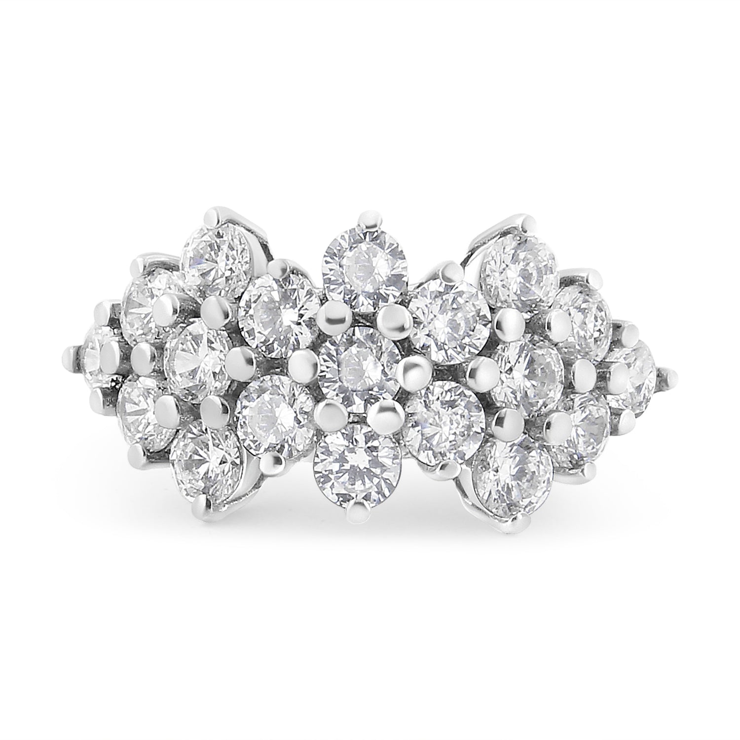 14K White Gold 4.0 Cttw Diamond Multi Row Scatter Band Ring (I-J Color, I1-I2 Clarity) - Size 7 by Bids.com