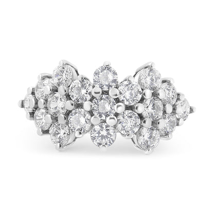 14K White Gold 4.0 Cttw Diamond Multi Row Scatter Band Ring (I-J Color, I1-I2 Clarity) - Size 7 by Bids.com