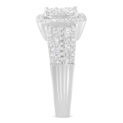 10K White Gold Diamond Cluster Ring (1 Cttw, H-I Color, I1-I2 Clarity) - Size 6-3/4 by Bids.com