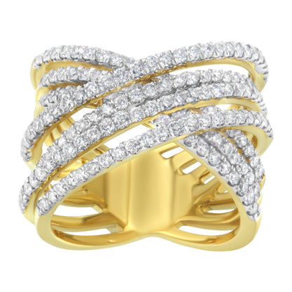 10KT Yellow Gold Diamond Bypass Ring (1 5/8 cttw, H-I Color, SI2-I1 Clarity) by Bids.com
