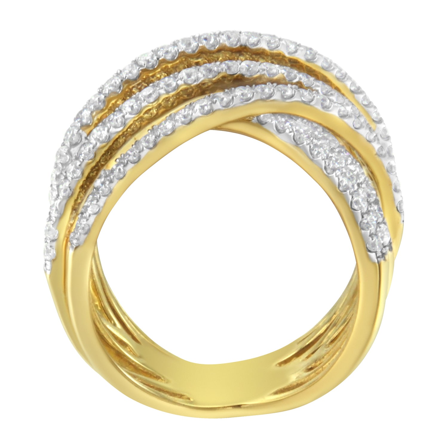 10KT Yellow Gold Diamond Bypass Ring (1 5/8 cttw, H-I Color, SI2-I1 Clarity) by Bids.com