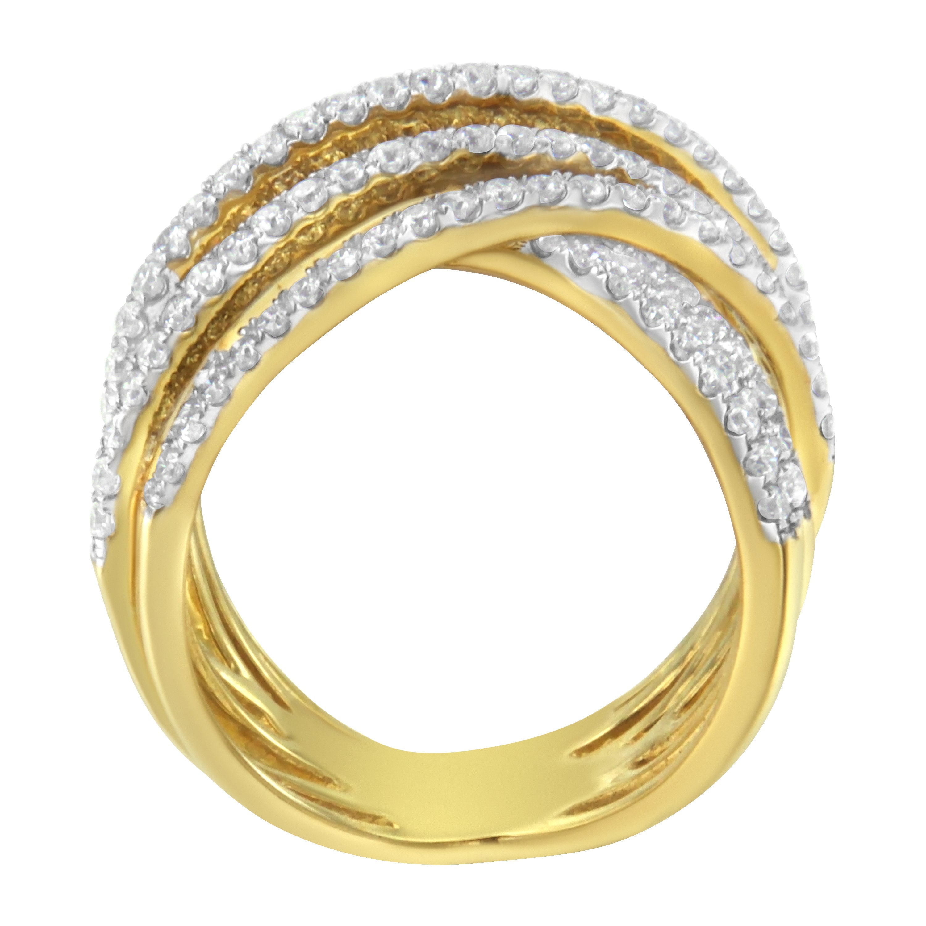 10KT Yellow Gold Diamond Bypass Ring (1 5/8 cttw, H-I Color, SI2-I1 Clarity) by Bids.com