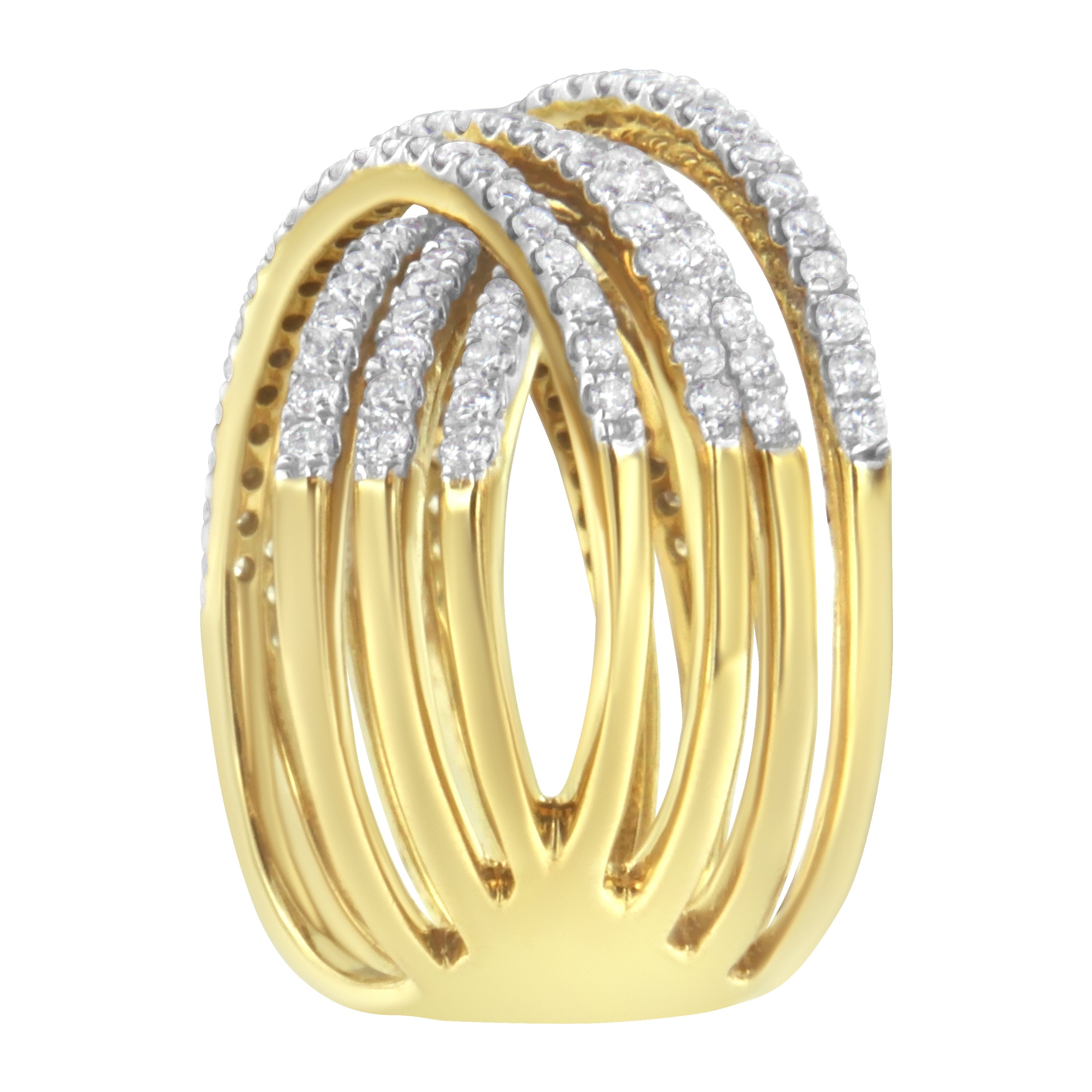 10KT Yellow Gold Diamond Bypass Ring (1 5/8 cttw, H-I Color, SI2-I1 Clarity) by Bids.com