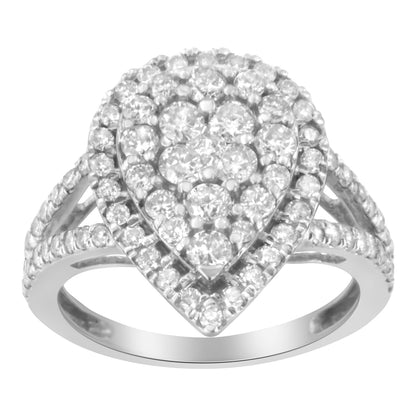 .925 Sterling Silver Diamond Cluster Ring (1 1/2 Cttw, H-I Color, I1-I2 Clarity) - Size 6 by Bids.com