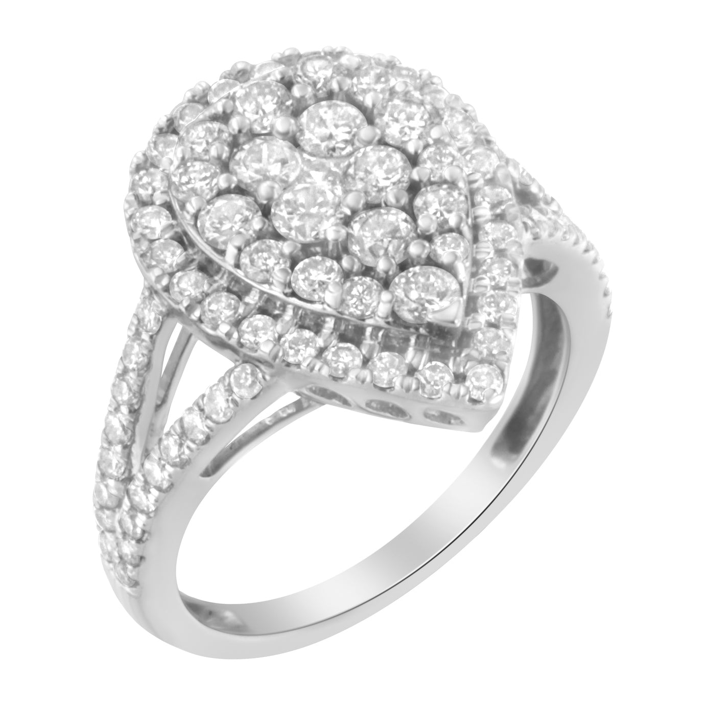 .925 Sterling Silver Diamond Cluster Ring (1 1/2 Cttw, H-I Color, I1-I2 Clarity) - Size 6 by Bids.com
