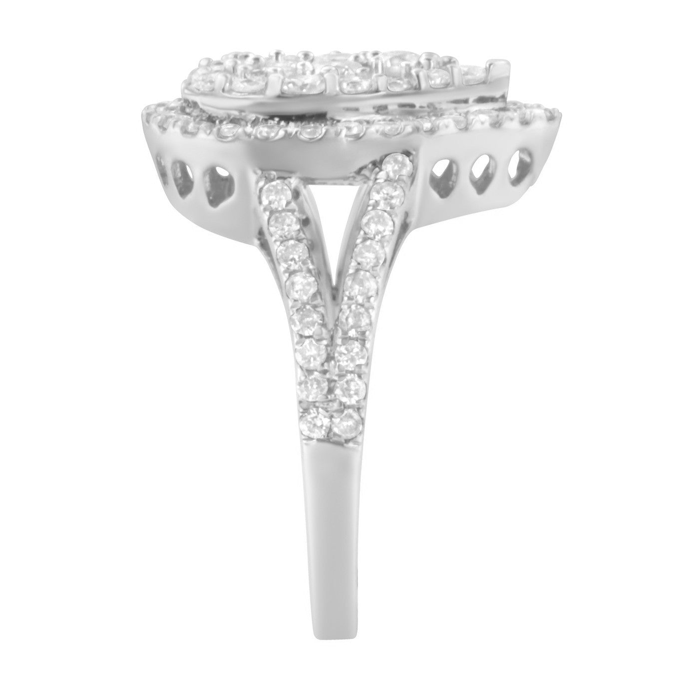 .925 Sterling Silver Diamond Cluster Ring (1 1/2 Cttw, H-I Color, I1-I2 Clarity) - Size 6 by Bids.com