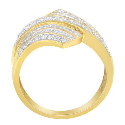 10K Yellow Gold Diamond Bypass Ring (1 1/7 Cttw, I-J Color, I1-I2 Clarity) - Size 5 by Bids.com