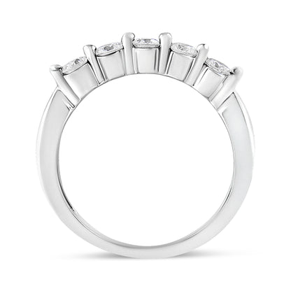 14K White Gold 1/2 Cttw Round-Cut 5-Stone Diamond Ring (H-I Color, SI1-SI2 Clarity) Size 7 by Bids.com