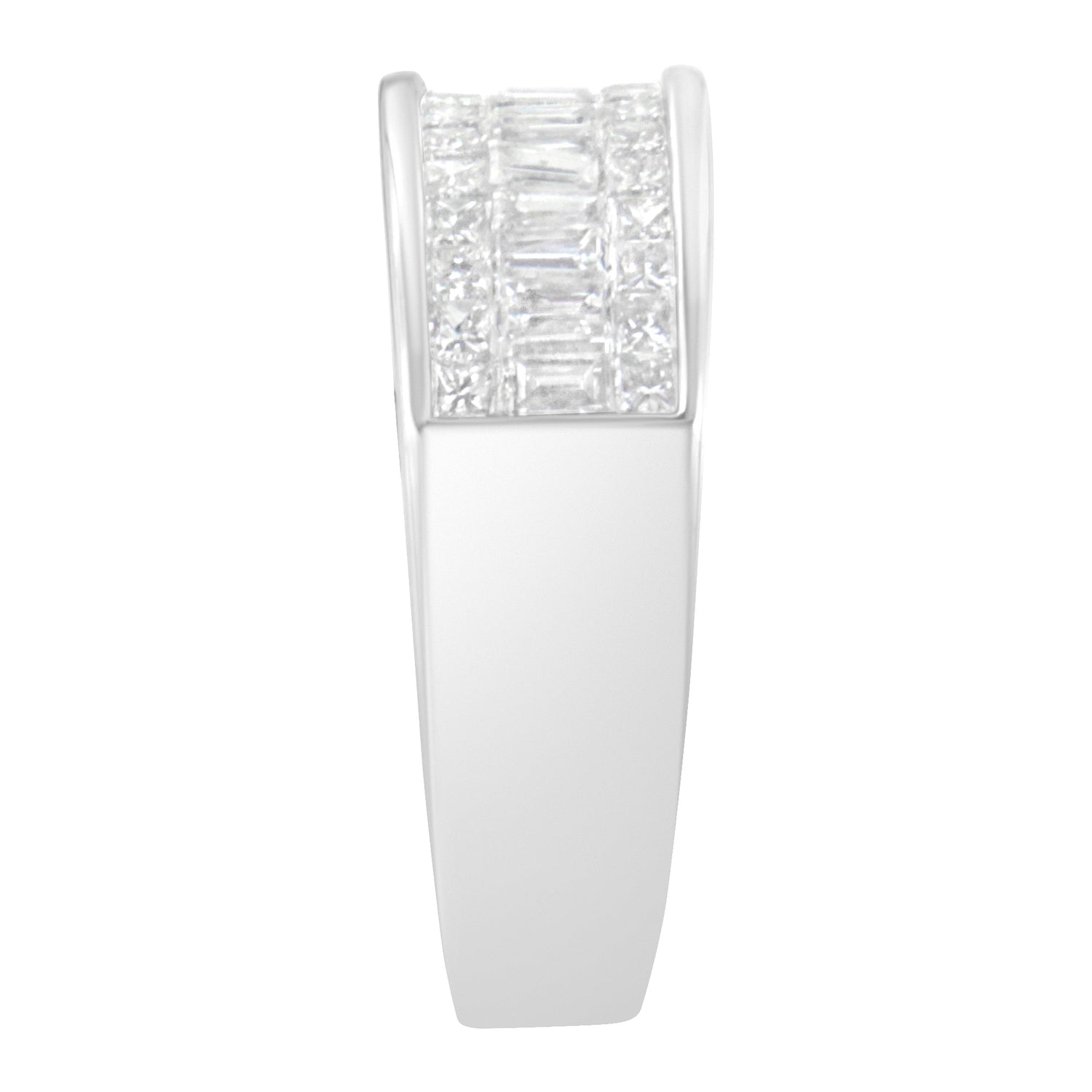 14K White Gold Princess and Baguette-cut Diamond Ring (1.0 Cttw, H-I Color, VS2-SI1 Clarity) - Size 6 by Bids.com