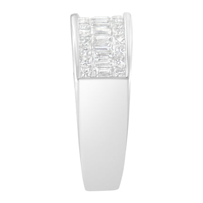 14K White Gold Princess and Baguette-cut Diamond Ring (1.0 Cttw, H-I Color, VS2-SI1 Clarity) - Size 6 by Bids.com