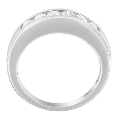 14K White Gold 3/4ct. TDW Diamond Channel Band Ring (H-I, I1-I2) by Bids.com