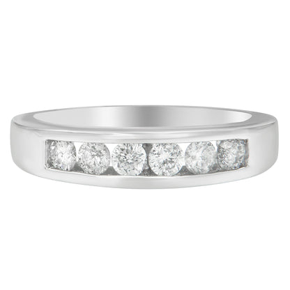 14K White Gold 3/4ct. TDW Diamond Channel Band Ring (H-I, I1-I2) by Bids.com