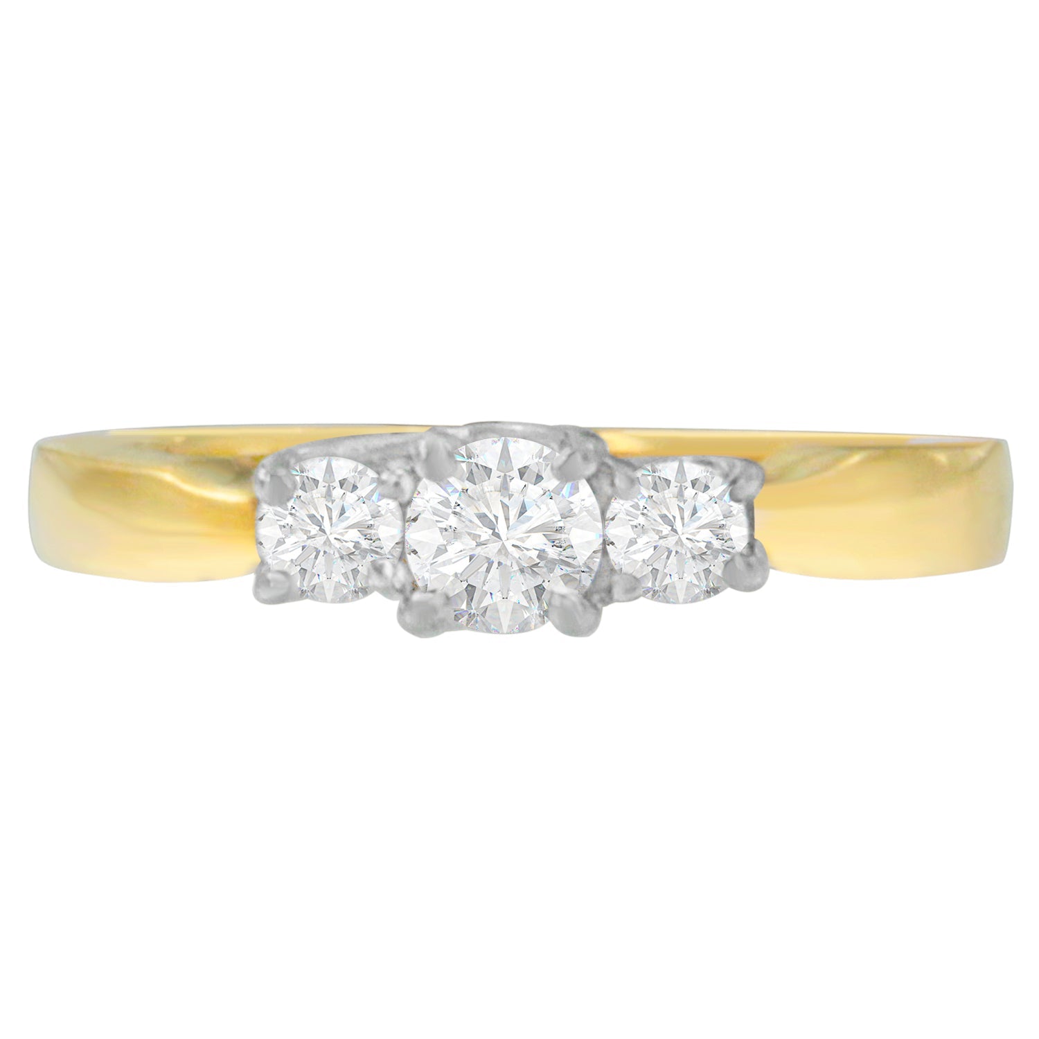 14K Two-Toned Gold 1/2 CTTW Round-cut Diamond Ring (G-H, SI1-SI2) by Bids.com