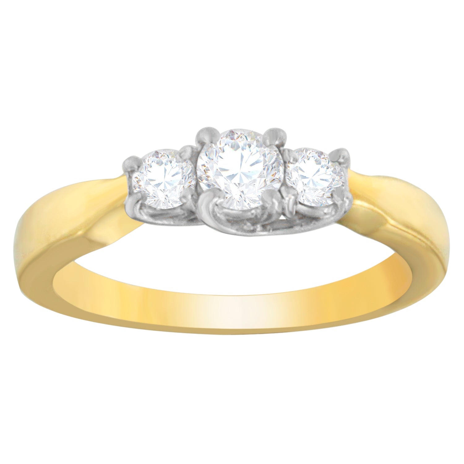 14K Two-Toned Gold 1/2 CTTW Round-cut Diamond Ring (G-H, SI1-SI2) by Bids.com
