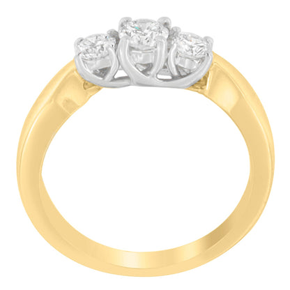 14K Two-Toned Gold 1/2 CTTW Round-cut Diamond Ring (G-H, SI1-SI2) by Bids.com