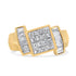 14K Yellow Gold 1 5/8 Cttw Invisible-Set Princess and Baguette Diamond Cocktail Band Ring by Bids.com