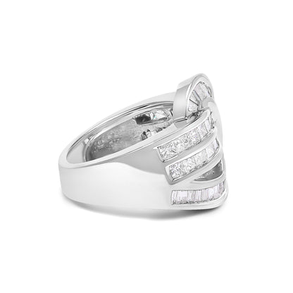 14K White Gold 2.0 Cttw Diamond Channel Set Bypass Ring  DestGlow