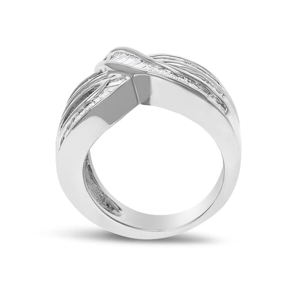 14K White Gold 2.0 Cttw Diamond Channel Set Bypass Ring  DestGlow