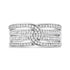 .925 Sterling Silver 1/2 Cttw Diamond Multi-Row Bypass Band Ring (I-J Color, I3 Clarity) - Size 7 by Bids.com