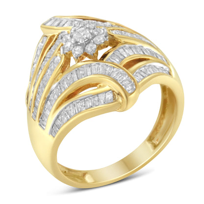 10K Yellow Gold Diamond Ring (1 Cttw, I-J Color, I2-I3 Clarity) - Size 7 by Bids.com