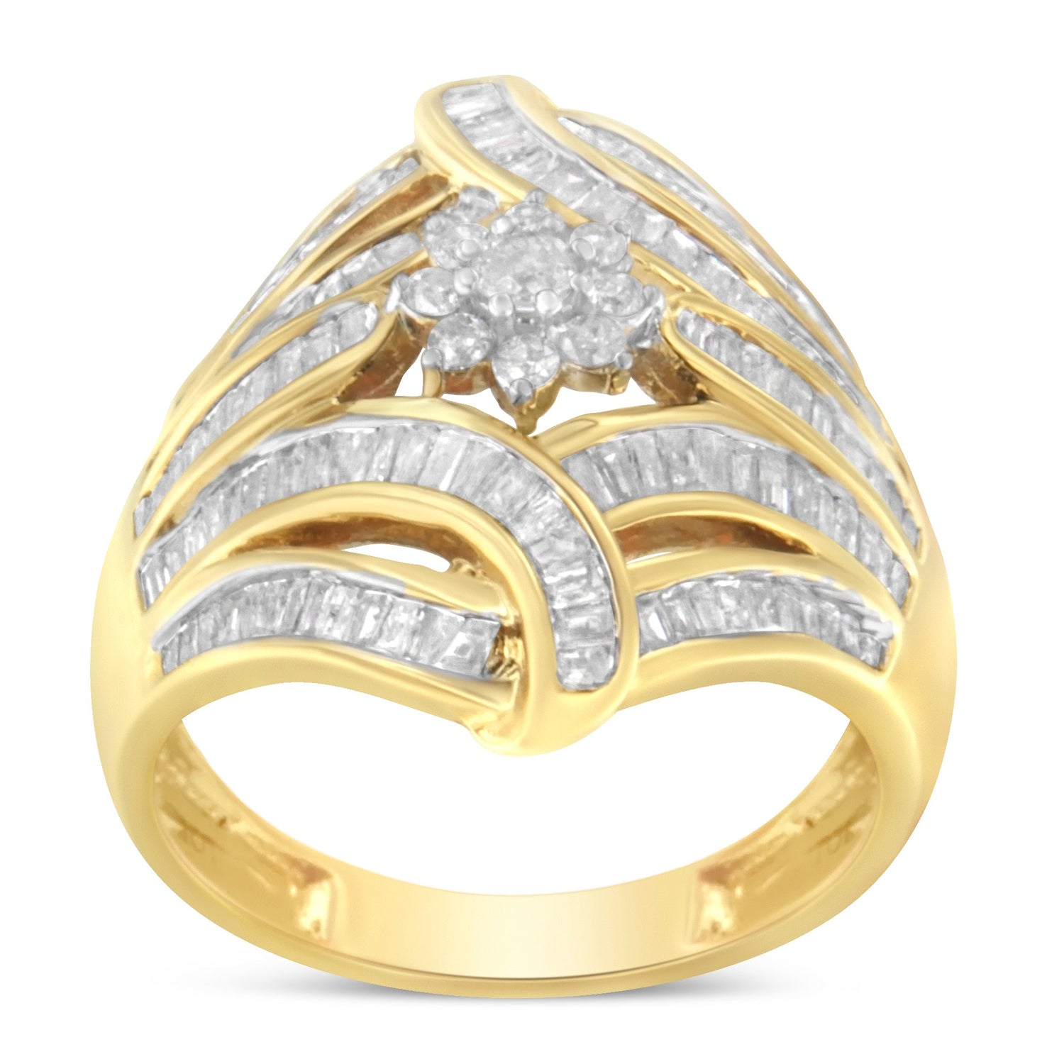 10K Yellow Gold Diamond Ring (1 Cttw, I-J Color, I2-I3 Clarity) - Size 7 by Bids.com