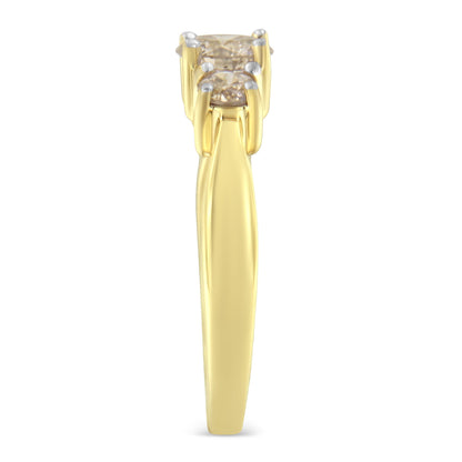 10K Yellow Gold Three Stone Diamond Band Ring (1.00 cttw, J-K Color, I2-I3 Clarity) by Bids.com