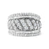 .925 Sterling Silver 2.00 Cttw Diamond Fashion Multi Row Cocktail Ring (H-I Color, I2-I3 Clarity) - Ring Size 7 by Bids.com
