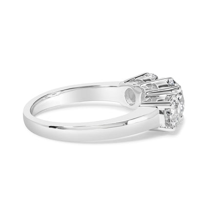 14K White Gold 2.00 Cttw Lab Grown Diamond 3 Stone Ring Band (F-G Color, VS1-VS2 Clarity) - Ring Size 7 by Bids.com