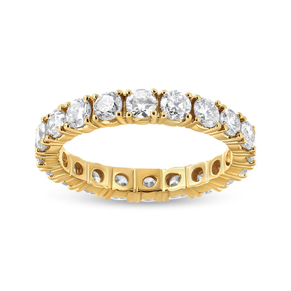 14K Yellow Gold 2.00 Cttw Shared Prong Set Round Cut Diamond Eternity Band (J-K Color, VS1-VS2 Clarity) - Ring Size 6.75 by Bids.com
