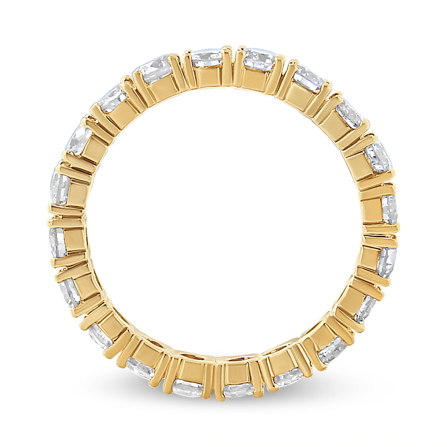 14K Yellow Gold 2.00 Cttw Shared Prong Set Round Cut Diamond Eternity Band (J-K Color, VS1-VS2 Clarity) - Ring Size 6.75 by Bids.com